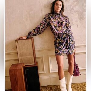 Sezane Palerme print mini dress size 36 NWT